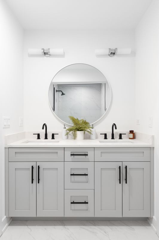 Contemporary vanity with integrated lighting